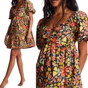 Billabong Be Mine Babydoll Floral Dress Size Small